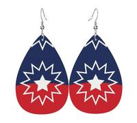 Boucles D'Oreilles En Cuir En Forme De Larme June Teenth Emancipation Day Élégantes Et Belles Les Accessoires De Costume Parfaits Pour Cadeau Tendance Parfaites Pour Les Fêtes