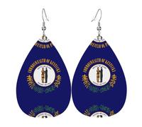 Boucles D'Oreilles En Cuir En Forme De Larme Kentucky State Flag Printed Accessoires De Mode Parfaits Pour Pour Dames Filles Remise De Diplôme