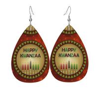 Boucles D'Oreilles En Cuir En Forme De Larme Kwanzaa African Of American And Heritage Festival Parfaits Bijoux Légers En Forme De Larme Balancent Pour À Porter Au Quotidien Cadeau Tendance