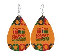 Boucles D'Oreilles En Cuir En Forme De Larme Kwanzaa African Of American And Heritage Légères Et Tendance Boucles D'Oreilles En Cuir Pour Femme Pour Cadeau Tendance Parfaites Pour Les Fêtes