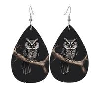 Boucles D'Oreilles En Cuir En Forme De Larme Late Night Owl Élégantes Et Belles Bijoux Légers En Forme De Larme Légères Et Tendance Pour Parfaites Pour Les Fêtes Remise De Diplôme