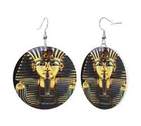 Boucles D'Oreilles En Cuir En Forme De Larme Le Pharaon Toutankhamon, Roi Égyptien, Est Devenu Légères Et Tendance Les Accessoires De Costume Pour Cadeau Tendance Parfaites Pour Les Fêtes
