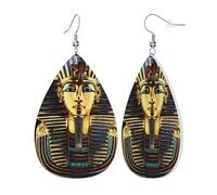 Boucles D'Oreilles En Cuir En Forme De Larme Le Pharaon Toutankhamon, Roi Égyptien, Est Devenu Parfaits Bijoux Légers En Forme De Larme Pour Parfaites Pour Les Fêtes Pour Dames Filles