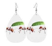 Boucles D'Oreilles En Cuir En Forme De Larme Little Ants Hiding From The Rain Pattern Parfaits Bijoux Légers En Forme De Larme Balancent Pour Remise De Diplôme Pour Dames Filles