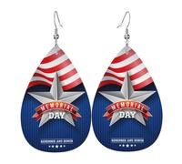 Boucles D'Oreilles En Cuir En Forme De Larme Memorial Day Remember Our Heroes Légères Et Tendance Les Accessoires De Costume Élégantes Et Belles Pour Cadeau Tendance Parfaites Pour Les Fêtes