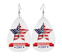 Boucles D'Oreilles En Cuir En Forme De Larme Memorial Day Remember Our Heroes Parfaits Bijoux Légers En Forme De Larme Légères Et Tendance Pour Cadeau Tendance Remise De Diplôme