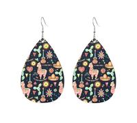Boucles D'Oreilles En Cuir En Forme De Larme Mexican Cactus Alpaca Pour Femme Bijoux Légers En Forme De Larme Balancent Pour Remise De Diplôme Cadeau Tendance