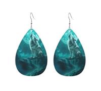 Boucles D'Oreilles En Cuir En Forme De Larme Moonlit Wolf Élégantes Et Belles Les Accessoires De Costume Légères Et Tendance Pour Remise De Diplôme Parfaites Pour Les Fêtes
