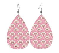 Boucles D'Oreilles En Cuir En Forme De Larme Motif Caniche Mignon De Dessin Animé Parfaits Bijoux Légers En Forme De Larme Pour Remise De Diplôme Pour Dames Filles