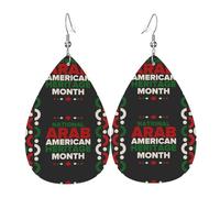 Boucles D'Oreilles En Cuir En Forme De Larme National Arabia American Heritage Month Les Accessoires De Costume Élégantes Et Belles Pour Remise De Diplôme Pour Dames Filles