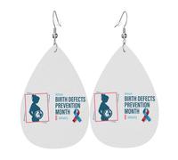 Boucles D'Oreilles En Cuir En Forme De Larme National Birth Defects Awareness Month Boucles D'Oreilles En Cuir Parfaits Pour Pour Dames Filles Remise De Diplôme