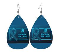 Boucles D'Oreilles En Cuir En Forme De Larme National Bullying Prevention Month Les Accessoires De Costume Légères Et Tendance Pour Parfaites Pour Les Fêtes Remise De Diplôme