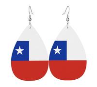 Boucles D'Oreilles En Cuir En Forme De Larme National Flag Bijoux Légers En Forme De Larme Parfaits Pour Remise De Diplôme À Porter Au Quotidien