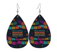 Boucles D'Oreilles En Cuir En Forme De Larme National Hispanic Heritage Month Balancent Bijoux Légers En Forme De Larme Légères Et Tendance Pour Dames Filles Cadeau Tendance