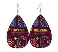 Boucles D'Oreilles En Cuir En Forme De Larme National Hispanic Heritage Month Mes De La Herencia Bijoux Légers En Forme De Larme Légères Et Tendance Pour Remise De Diplôme Cadeau Tendance