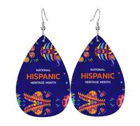 Boucles D'Oreilles En Cuir En Forme De Larme National Hispanic Heritage Month Mes De La Herencia Hispana Accessoires De Mode Balancent Pour Parfaites Pour Les Fêtes Remise De Diplôme