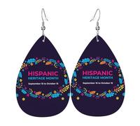 Boucles D'Oreilles En Cuir En Forme De Larme National Hispanic Heritage Month Mes De La Herencia Hispana Accessoires De Mode Légères Et Tendance Pour Parfaites Pour Les Fêtes Remise De Diplôme