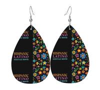 Boucles D'Oreilles En Cuir En Forme De Larme National Hispanic Heritage Month Mes De La Herencia Hispana Accessoires De Mode Parfaits Pour Remise De Diplôme Pour Dames Filles