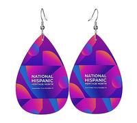 Boucles D'Oreilles En Cuir En Forme De Larme National Hispanic Heritage Month Pour Femme Bijoux Légers En Forme De Larme Balancent Pour Cadeau Tendance Remise De Diplôme