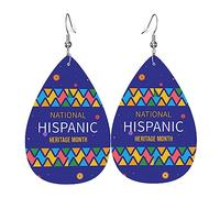 Boucles D'Oreilles En Cuir En Forme De Larme National Hispanic Heritage Month Pour Femme Boucles D'Oreilles En Cuir Légères Et Tendance Pour Parfaites Pour Les Fêtes Remise De Diplôme