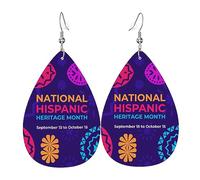Boucles D'Oreilles En Cuir En Forme De Larme National Hispanic Heritage Month Pour Femme Les Accessoires De Costume Parfaits Pour Cadeau Tendance Pour Dames Filles