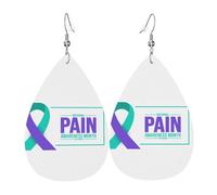 Boucles D'Oreilles En Cuir En Forme De Larme National Pain Awareness Month Accessoires De Mode Pour Femme Pour Cadeau Tendance Remise De Diplôme