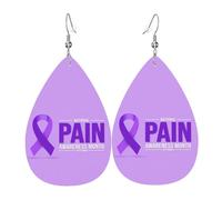 Boucles D'Oreilles En Cuir En Forme De Larme National Pain Awareness Month Les Accessoires De Costume Parfaits Pour Remise De Diplôme Parfaites Pour Les Fêtes