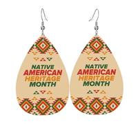 Boucles D'Oreilles En Cuir En Forme De Larme Native American And Heritage Month Balancent Bijoux Légers En Forme De Larme Légères Et Tendance Pour Remise De Diplôme Parfaites Pour Les Fêtes