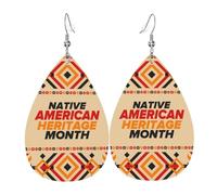 Boucles D'Oreilles En Cuir En Forme De Larme Native American And Heritage Month Élégantes Et Belles Les Accessoires De Costume Balancent Pour Remise De Diplôme Pour Dames Filles
