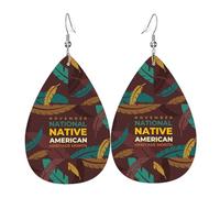 Boucles D'Oreilles En Cuir En Forme De Larme Native American And Heritage Month Indigenous Pride Parfaits Accessoires De Mode Élégantes Et Belles Pour Remise De Diplôme Parfaites Pour Les Fêtes