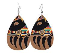 Boucles D'Oreilles En Cuir En Forme De Larme Native American Bear Head And Claw Accessoires De Mode Pour Femme Pour Cadeau Tendance À Porter Au Quotidien