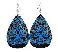 Boucles D'Oreilles En Cuir En Forme De Larme Old Viking Norse Mythology Tree Of Life Les Accessoires De Costume Pour Femme Pour À Porter Au Quotidien Pour Dames Filles