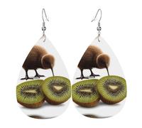 Boucles D'Oreilles En Cuir En Forme De Larme One-Horned Rhino Pattern Élégantes Et Belles Bijoux Légers En Forme De Larme Balancent Pour Cadeau Tendance Pour Dames Filles