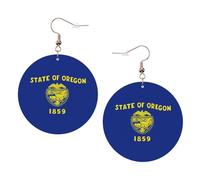 Boucles D'Oreilles En Cuir En Forme De Larme Oregon State Flag Parfaits Boucles D'Oreilles En Cuir Balancent Pour À Porter Au Quotidien Cadeau Tendance