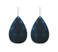 Boucles D'Oreilles En Cuir En Forme De Larme Patriotic Police Légères Et Tendance Boucles D'Oreilles En Cuir Élégantes Et Belles Pour Parfaites Pour Les Fêtes Remise De Diplôme