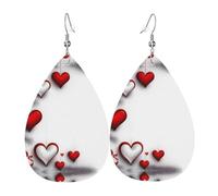 Boucles D'Oreilles En Cuir En Forme De Larme Pine Needle Tree Full Of Love Pattern Pour Femme Boucles D'Oreilles En Cuir Légères Et Tendance Pour Cadeau Tendance Pour Dames Filles