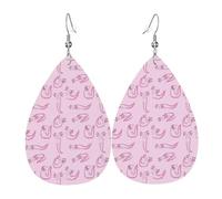 Boucles D'Oreilles En Cuir En Forme De Larme Pink Little Green Dragon Les Accessoires De Costume Élégantes Et Belles Pour Cadeau Tendance Pour Dames Filles