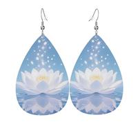 Boucles d'oreilles en cuir en forme de larme pour femme, 256 W, boucles d'oreilles pendantes légères en forme de fleur de lotus magique, bijoux tendance, cadeaux pour femmes