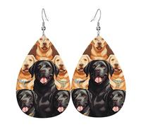 Boucles d'oreilles en cuir en forme de larme pour femme, labrador retriever, boucles d'oreilles pendantes légères, bijoux tendance, cadeaux pour femmes