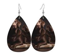 Boucles d'oreilles en cuir en forme de larme pour femme, labrador retriever marron, boucles d'oreilles pendantes légères, bijoux tendance, cadeaux pour femmes