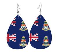 Boucles d'oreilles en cuir en forme de larme pour femme, motif drapeau de l'Ouzbékistan, boucles d'oreilles pendantes légères, accessoires de bijoux, taille unique, Cuir