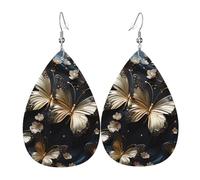 Boucles d'oreilles en cuir en forme de larme pour femme, motif léopard dans une veste en cuir, boucles d'oreilles pendantes légères, accessoires de bijoux, taille unique, Cuir