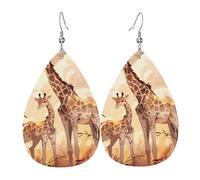 Boucles d'oreilles en cuir en forme de larme pour femme, motif léopard dans une veste en cuir, boucles d'oreilles pendantes légères, accessoires de bijoux, taille unique, Cuir