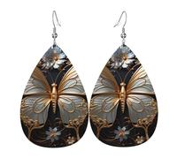 Boucles d'oreilles en cuir en forme de larme pour femme, motif léopard dans une veste en cuir, boucles d'oreilles pendantes légères, accessoires de bijoux, taille unique, Cuir