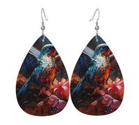 Boucles d'oreilles en cuir en forme de larme pour femme, motif léopard dans une veste en cuir, boucles d'oreilles pendantes légères, accessoires de bijoux, taille unique, Cuir