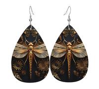 Boucles d'oreilles en cuir en forme de larme pour femme, motif léopard dans une veste en cuir, boucles d'oreilles pendantes légères, accessoires de bijoux, taille unique, Cuir