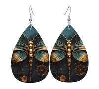 Boucles d'oreilles en cuir en forme de larme pour femme, motif léopard dans une veste en cuir, boucles d'oreilles pendantes légères, accessoires de bijoux, taille unique, Cuir