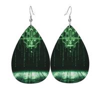 Boucles d'oreilles en cuir en forme de larme pour femme, noir et blanc, imprimé football, boucles d'oreilles légères, accessoires de bijoux, taille unique, Cuir