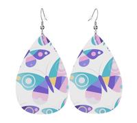 Boucles d'oreilles en cuir en forme de larme pour femme, papillons-1 boucles d'oreilles pendantes légères, bijoux tendance, cadeaux pour femmes