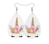 Boucles D'Oreilles En Cuir En Forme De Larme Prince Licorne Balancent Bijoux Légers En Forme De Larme Pour Parfaites Pour Les Fêtes Cadeau Tendance